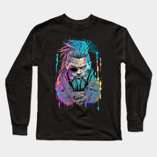 Neon Cyberpunk Viking - V1.02 Long Sleeve T-Shirt